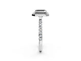 White gold Fancy Black Asscher Cut Halo Diamond Pave Band with Prong Setting_14