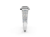 White gold Fancy Black Asscher Cut Halo Pavé Diamond Engagement Ring with Split Shank and Four-Prong Setting_5