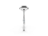White gold Fancy Black Asscher Cut Halo Round Diamond Pavé Band with Four-Prong Setting_29