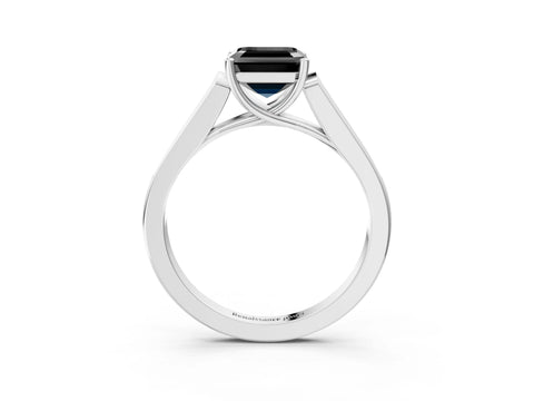 White gold Fancy Black Asscher Cut Solitaire Cathedral Diamond Engagement Ring with Channel-Set Band and Four-Prong Setting_18