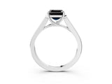 White gold Fancy Black Asscher Cut Solitaire Cathedral Diamond Engagement Ring with Channel-Set Band and Four-Prong Setting_18