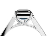 White gold Fancy Black Asscher Cut Solitaire Cathedral Diamond Engagement Ring with Channel-Set Band and Four-Prong Setting_19