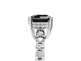 White gold Fancy Black Asscher Cut Solitaire Diamond Engagement Ring with Pavé Band and Six-Prong Setting_11
