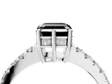 White gold Fancy Black Asscher Cut Solitaire Diamond Engagement Ring with Pavé Band and Six-Prong Setting_16
