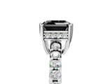White gold Fancy Black Asscher Cut Solitaire Diamond Engagement Ring with Pavé Band and Six-Prong Setting_17