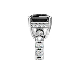 White gold Fancy Black Asscher Cut Solitaire Diamond Engagement Ring with Pavé Band and Six-Prong Setting_53