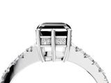 White gold Fancy Black Asscher Cut Solitaire Diamond Engagement Ring with Pavé Band and Six-Prong Setting_64