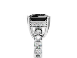 White gold Fancy Black Asscher Cut Solitaire Diamond Engagement Ring with Pavé Band and Six-Prong Setting_65