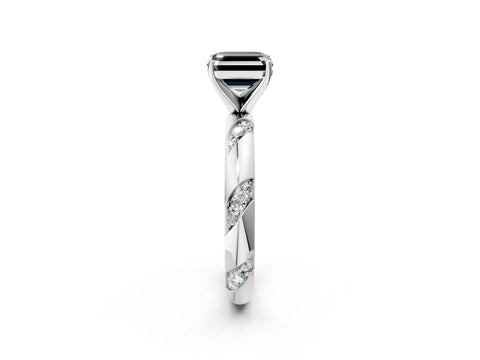 White gold Fancy Black Asscher Cut Solitaire Diamond Engagement Ring with Twisted Pave Band and Four-Prong Setting_21
