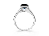 White gold Fancy Black Asscher Cut Solitaire Diamond Ring with Six-Prong Setting and Classic Band_40