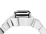 White gold Fancy Black Asscher Cut Solitaire Intertwined Band Prong Setting Ring_4