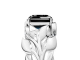 White gold Fancy Black Asscher Cut Solitaire Leaf-Inspired Engagement Ring with Prong Setting_41