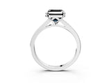 White gold Fancy Black Asscher Cut Solitaire Pavé Band with Four-Prong Setting_3