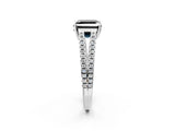 White gold Fancy Black Asscher Cut Solitaire Split Shank Pavé Diamond Engagement Ring_2