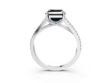 White gold Fancy Black Asscher Cut Solitaire Split Shank Pavé Diamond Engagement Ring_3