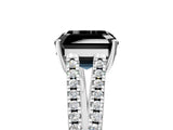 White gold Fancy Black Asscher Cut Solitaire Split Shank Pavé Diamond Engagement Ring_5
