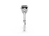 White gold Fancy Black Asscher Cut Solitaire Split Shank Pave Diamond Engagement Ring with Four-Prong Setting_38