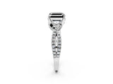 White gold Fancy Black Asscher Cut Solitaire Twist Pave Diamond Engagement Ring with Prong Setting_11