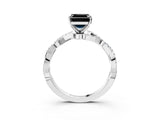 White gold Fancy Black Asscher Cut Solitaire Twisted Pave Band with Four-Prong Setting_18