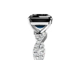 White gold Fancy Black Asscher Cut Solitaire Twisted Pave Band with Four-Prong Setting_20