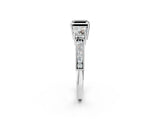 White gold Fancy Black Asscher Cut Three-Stone Diamond Ring with Pavé Band and Four-Prong Setting_36