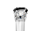 White gold Fancy Black Asscher Cut Three-Stone Diamond Ring with Prong Setting on a Classic Band_5
