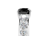 White gold Fancy Black Cushion Cut Brilliant Diamond Pavé Band with Six-Prong Setting_17