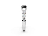 White gold Fancy Black Cushion Cut Brilliant Diamond Pavé Band with Six-Prong Setting_20