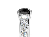 White gold Fancy Black Cushion Cut Brilliant Diamond Pavé Band with Six-Prong Setting_23