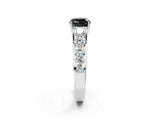 White gold Fancy Black Cushion Cut Brilliant Diamond Pavé Band with Six-Prong Setting_26