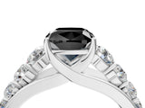 White gold Fancy Black Cushion Cut Brilliant Diamond Pavé Band with Six-Prong Setting_28