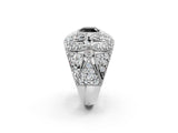 White gold Fancy Black Cushion Cut Brilliant Halo Pave Diamond Milgrain Ring_2