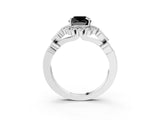 White gold Fancy Black Cushion Cut Brilliant Milgrain Pave Heart Band Solitaire Ring_27