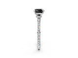 White gold Fancy Black Cushion Cut Brilliant Pavé Band Solitaire with Four-Prong Setting_2