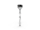 White gold Fancy Black Cushion Cut Brilliant Three-Stone Pave Band with Four-Prong Setting_2