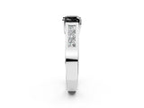 White gold Fancy Black Cushion Cut Cut Channel Set Solitaire Ring with Four-Prong Setting_14