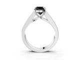 White gold Fancy Black Cushion Cut Cut Channel Set Solitaire Ring with Four-Prong Setting_15