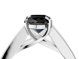 White gold Fancy Black Cushion Cut Cut Channel Set Solitaire Ring with Four-Prong Setting_16
