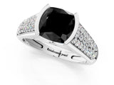 White gold Fancy Black Cushion Cut Cut Diamond Channel Set Pave Band with Tension Prong Setting_1