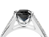 White gold Fancy Black Cushion Cut Cut Diamond Channel Set Pave Band with Tension Prong Setting_4