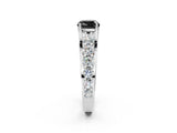 White gold Fancy Black Cushion Cut Cut Diamond Engagement Ring with Pavé Band and Four-Prong Setting_2