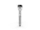 White gold Fancy Black Cushion Cut Cut Diamond Milgrain Pave Band Four-Prong Setting Ring_29