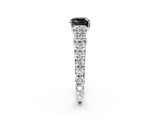 White gold Fancy Black Cushion Cut Cut Diamond Pavé Band Solitaire with Four-Prong Setting_2