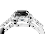 White gold Fancy Black Cushion Cut Cut Halo Diamond Infinity Band with Four-Prong Setting_4