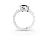 White gold Fancy Black Cushion Cut Cut Halo Pavé Diamond Ring_3