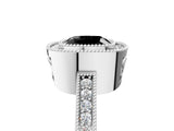 White gold Fancy Black Cushion Cut Cut Halo Pavé Diamond Ring_5