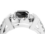 White gold Fancy Black Cushion Cut Cut Halo Split Shank Prong Set Ring_4