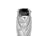 White gold Fancy Black Cushion Cut Cut Milgrain Pave Diamond Engagement Ring with Four-Prong Setting_20