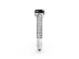 White gold Fancy Black Cushion Cut Cut Pave Split Shank Engagement Ring with Four-Prong Setting_14
