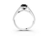 White gold Fancy Black Cushion Cut Cut Pave Split Shank Engagement Ring with Four-Prong Setting_15